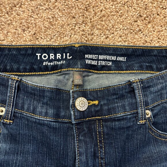 Torrid Jeans Womens 16S Blue Perfect Boyfriend Vintage Stretch Cotton Casual - Picture 3 of 8